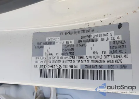 2017 Mazda Cx-3 Touring из США, поврежденный, VIN JM1DKFC7XH0172927